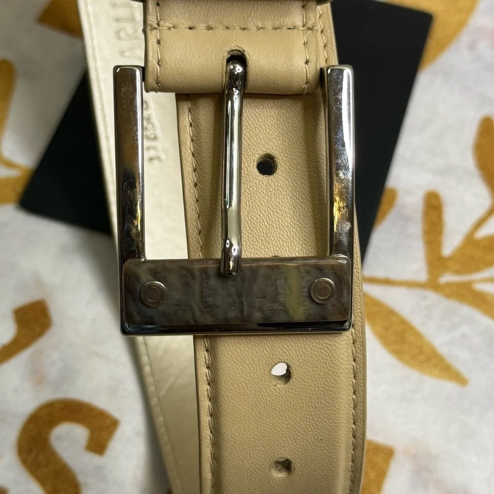 Carisle Tan Leather Made in the USA Genuine Leather Belt W/Tortoise Shell Buckle